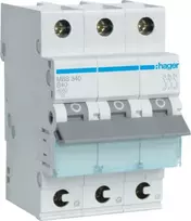 Hager MBS340 automatinis jungiklis 40A B tipo 3 moduliai