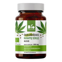 BIONATURALIS, EKO KANAPIŲ SĖKLŲ ALIEJUS, LT-EKO-001, 90 kapsulių