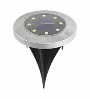 Įsmeigiamas LED šviestuvas KAUFTEC PRO, įkraunamas saulės energija, 8 LED, Ø12 cm