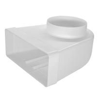 Ortakio alkūnė KLD29-100, 220 x 90 mm x DN100, stačiakampė - apvali