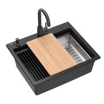 Virtuvinė plautuvė Quadron Kurt 110, granitas, 59 cm x 50 cm x 21.5 cm, juoda
