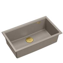 Virtuvinė plautuvė Quadron Logan 110, granitas, 76 cm x 45 cm x 23.5 cm, ruda sp./aukso sp.