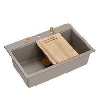Virtuvinė plautuvė Quadron Marc Workstation, granitas, 92 cm x 58 cm x 29 cm, ruda sp./vario sp.