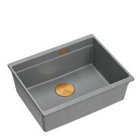 Virtuvinė plautuvė Quadron Logan 100, granitas, 59 cm x 45 cm x 21.5 cm, sidabro sp./vario sp.