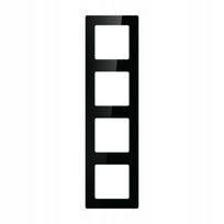 Juodas keturgubas šviesos jungiklių rėmelis Avatto N-TS10-Frame-B4, 80 × 80 mm