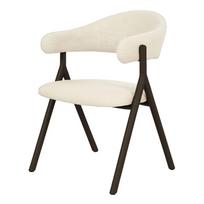 Juodos spalvos/kreminės spalvos iš audinio valgomojo kėdė su porankiais Frances – Unique Furniture