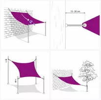 Burė nuo saulės, pilka, 5x3,5m, 100% oksfordo poliesteris