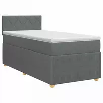 Spyruoklinė lova su čiužiniu Tamsiai pilka 90 x 200 cm Audinys