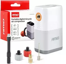 Mini belaidis dviračio kompresorius bešepetėlinis su LED ekranu, 40 W, USB-C, amio-04946