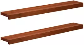 Langų palangės 2 vnt. Ruda 100 x 20 x 2 cm Kietas bukas medis