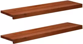 Langų palangės 2 vnt. Ruda 100 x 25 x 2 cm Kietas bukas medis