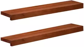 Langų palangės 2 vnt. Ruda 80x 15 x 2 cm Kietas bukas medis