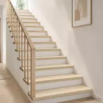 Laiptų danga 4 vnt. 80 x 25 x 2 cm Balta Kietas ąžuolo medis