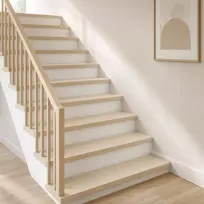 Laiptų danga 20 vnt. 80 x 25 x 2 cm Balta Kietas ąžuolo medis