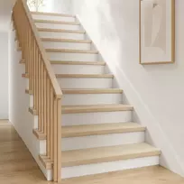 Laiptų danga 8 vnt. 90 x 25 x 2 cm Balta Kietas ąžuolo medis