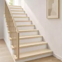 Laiptų danga 16 vnt. 80 x 25 x 2 cm Balta Kietas ąžuolo medis