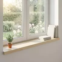 Langų palangės 2 vnt. Balta 80 x 25 x 2 cm Kietas ąžuolo medis