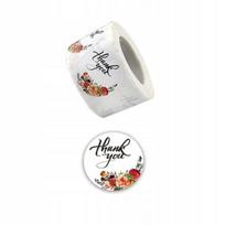 Baltos Apvalios "thank You" Lipdukai, 100 vnt.