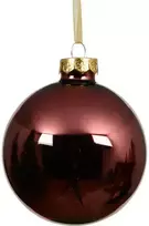 Stiklinis kalėdinis eglės žaisliukas BAUBLE SHINY, t. raudonos, 8 cm, 1 vnt