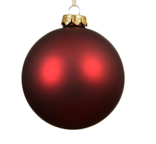 Stiklinis kalėdinis eglės žaisliukas BAUBLE MATT, t. raudonos sp., 10 cm, 1 vnt