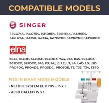 10 Singer Elx705 siuvimo mašinos adatų rinkinys 80/12 ir 90/14
