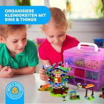 Bins & Things dėžutė su reguliuojamais skyreliais, skirta Shopkins, Littlest Pet Shop, Rainbow Loom karoliukams, Disney Tsum Tsum figūrėlėms ir meno bei amatų reikmenims, 30 skyrelių, rožinė
