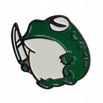 Metalinis ženkliukas Žalia varlė su peiliu Frog Knife Pin