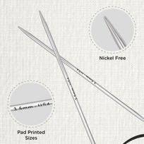 Knitpro 50 cm x 3.5 mm Nova fiksuoti apvalūs virbalai, sidabriniai