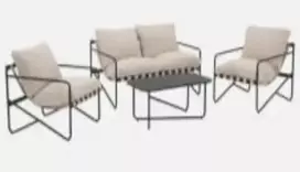 Lauko baldų komplektas D, beige/pilkas, 2027 kolekcija