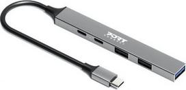 PORT CONNECT | USB-C Hub with 4 USB ports, 1X USB-C, 100W 900163 | 3567049001636