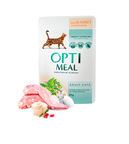 Optimeal™ Visavertis konservuotas ėdalas suaugusioms katėms su trušiena baltame padaže 0,85g.