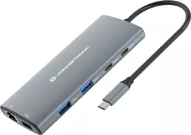 "CONCEPTRONIC 10-1 Dock USB-C->HDMI/2xUSB-C/3xUSB-A/+ 20cm gr"
