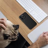 SILICONE MAG dėklas apsauginis dangtelis, suderinamas su MagSafe iPhone modeliui 16e, juodas