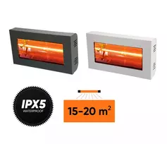 Halogeniniai infraraudonųjų spindulių šildytuvai VARMA V400,V400/20X5FM, 2000 W, juodas