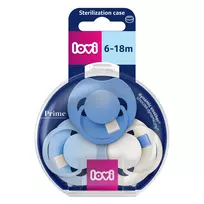 LOVI silikoniniai dinaminiai čiulptukai Prime, Ultramarine Blue, 6–18 mėn., 3 vnt., 34/449