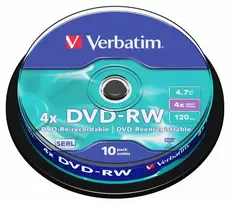 DVD-RW matinis sidabras, 4,7GB, 10 vnt. pakuotė