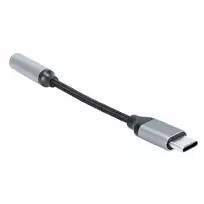 USB-C–3,5 mm adapteris, juodas/sidabrinis