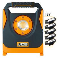 JCB JCB-SL-KONNECT6500 hibridinis LED darbo šviestuvas statyboms 6500lm 18V 110V 240V IP65 IK08 su Makita Bosch DeWalt Milwaukee Metabo JCB adapteriais