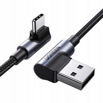 Ugreen US284 USB-A–USB-C laidas, 90° kampinė jungtis, 1 m, 3 A