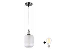 BRILAGI - LED pakabinamas šviestuvas ant laido RETRO GLASS 1xE27/60W/230V skersmuo 14 cm juoda/balta