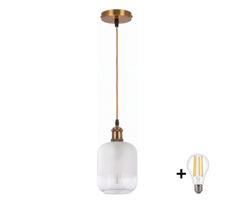 BRILAGI - LED liustra ant laido RETRO GLASS 1xE27/60W/230V Ø 14 cm auksinė/balta