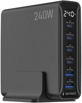 charger Gembird Sieciowa 6 portów USB 2xA+4xC 240W czarna (TA-UC-2A4C-PD240-01-BK) | TA-UC-2A4C-PD240-01-BK | 8716309138130