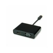 Adapter USB Secomp Standard Typ C – przejściówka HDMI/VGA, męska/żeńska, czarna, 0,1 m (S3250) | S3250 | 7630049610996