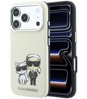 Smėlio spalvos dėklas Apple iPhone 18 Pro Max telefonui "Karl Lagerfeld PU Semi Wrap Smooth Sketch Bodies Magsafe Case"