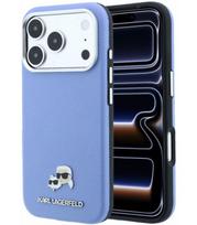 Mėlynas dėklas Apple iPhone 18 Pro Max telefonui "Karl Lagerfeld PU Grained Semi Wrap K&CH Heads Magsafe Case"