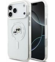 Skaidrus dėklas Apple iPhone 18 Pro Max telefonui "Karl Lagerfeld IML K&CH Heads Metal Frame MagSafe Case"