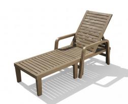 Plastikinis sodo gultas su medžio imitacija 183 × 60 cm, rudas