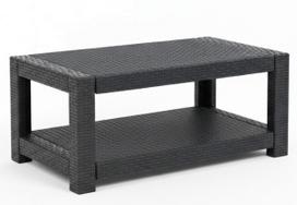 Rotango sodo staliukas 93 × 56 × 38 cm, pilkas