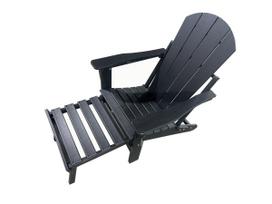 Sodo krėslas „Adirondack“ su kojų atrama, juodas