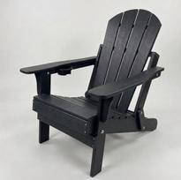 Sodo krėslas „Adirondack“, juodas